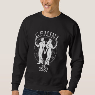 Zodiac Gemini Twillingars Born 1987 Lång Ärmad Tröja