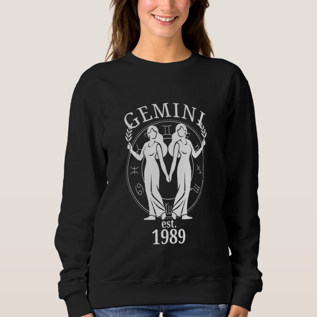 Zodiac Gemini Twillingars Born 1989 T Shirt (Framsida)