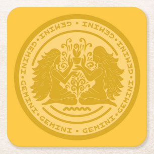 Zodiac Gemini Underlägg Papper Kvadrat