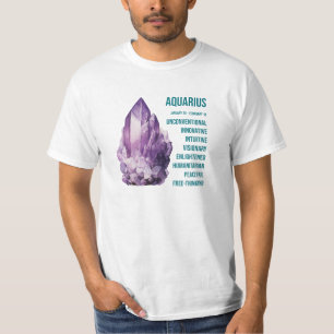 Zodiac Gemstones: Aquarius, Ametyst T Shirt