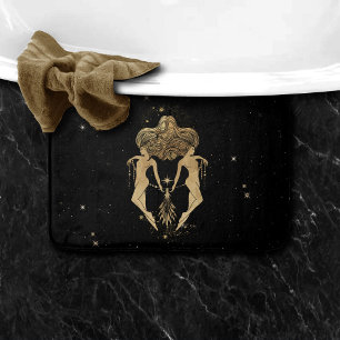 Zodiac Goddess Cosmic Guld Gemini Astrology Badrumsmatta