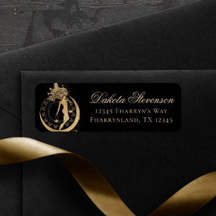 Zodiac Goddess   Cosmic Guld Libra Astrology Returadress Etikett