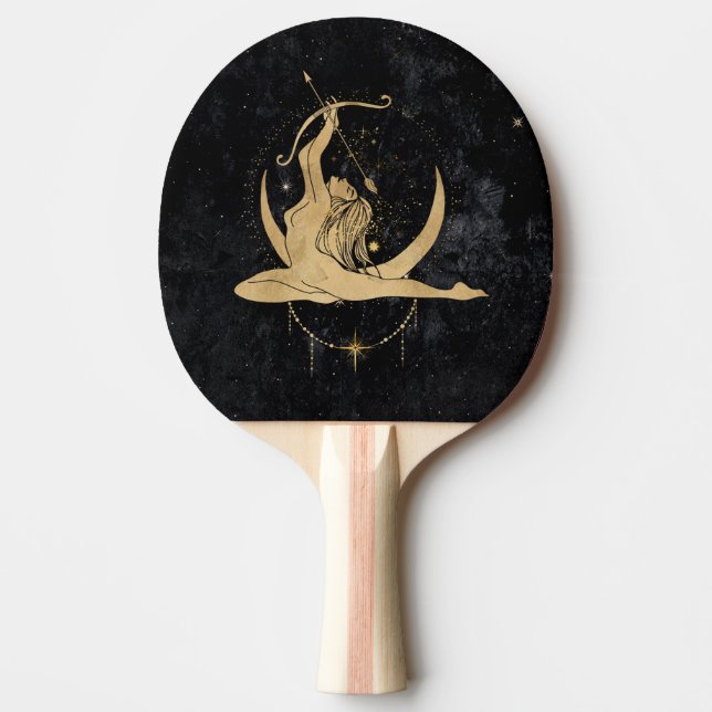 Zodiac Goddess | Cosmic Guld Sagittarius Astrology Pingisracket (Framsidan)