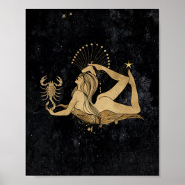 Zodiac Goddess | Cosmic Guld Scorpio Astrology Poster