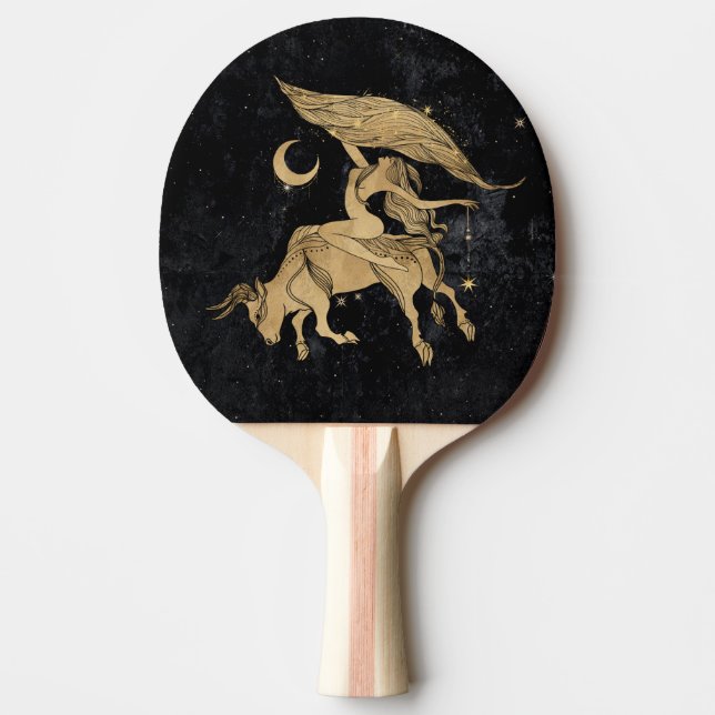 Zodiac Goddess | Cosmic Guld Taurus Astrology Pingisracket (Framsidan)