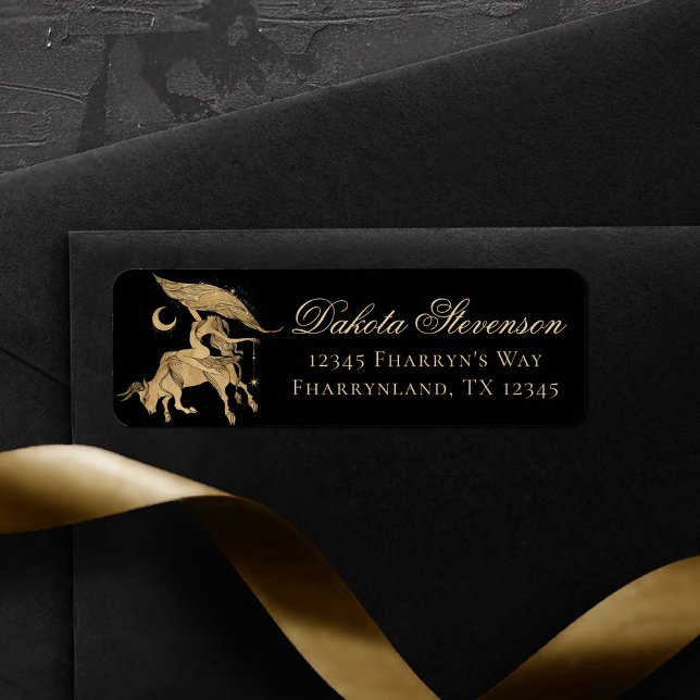 Zodiac Goddess | Cosmic Guld Taurus Astrology Returadress Etikett (Skapare uppladdad)