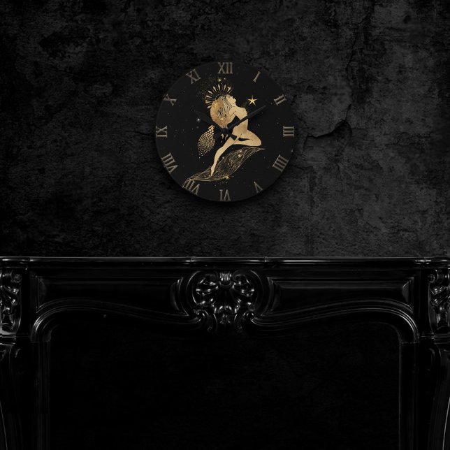 Zodiac Goddess | Kosmiskt Guld Astrologi Rund Klocka (Skapare uppladdad)