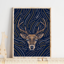 Zodiac Hjort Animal Print | Skriv ut Hjort Poster