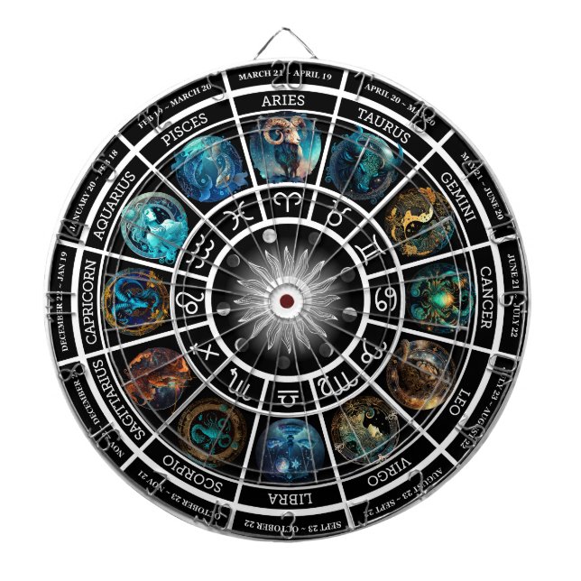 Zodiac Horoscope Dart Board - Featuring 12 Zodiacs Darttavla (Framsidan)