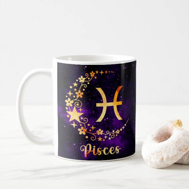 Zodiac Horoscope Pisces Design Coffee Mugg Kopp (Med munk)