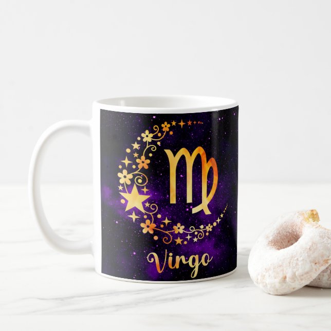 Zodiac Horoscope Våg Design Coffee Mugg Kopp (Med munk)