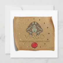 ZODIAC - Jungfrun - Personlig Noteskort