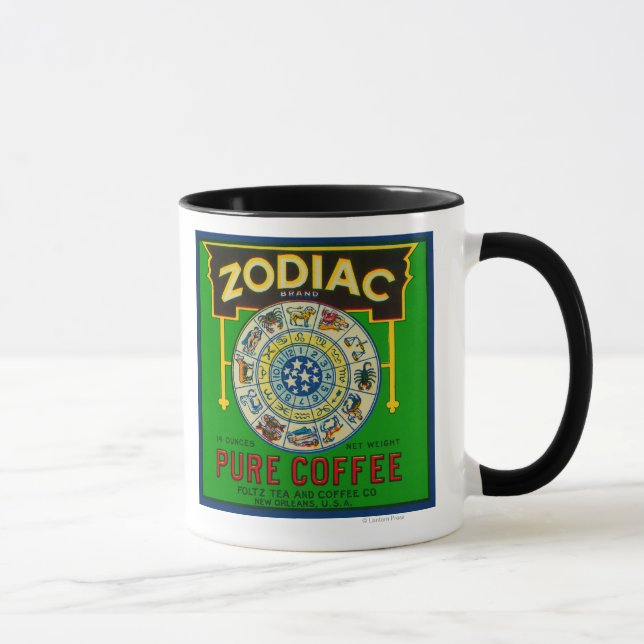 Zodiac-kaffeetikettNew Orleans, LA Mugg (Höger)