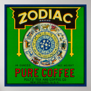 Zodiac-kaffeetikettNew Orleans, LA Poster