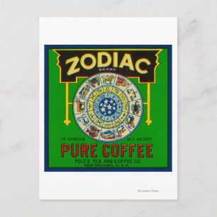 Zodiac-kaffeetikettNew Orleans, LA Vykort