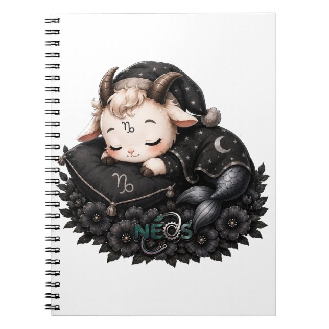 Zodiac Kawaii Neos Stenbocken Anteckningsbok (Framsidan)
