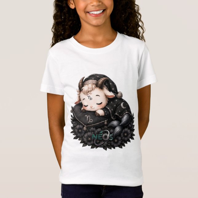 Zodiac Kawaii Neos Stenbocken T Shirt (Framsida)