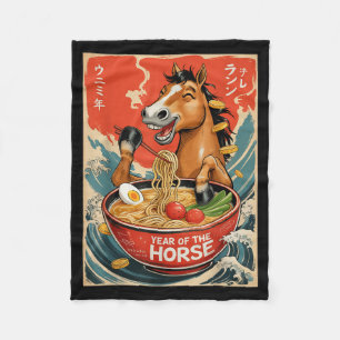 Zodiac kinesiskt nyår för hästen 2026 Ramen Me Fleecefilt