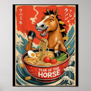 Zodiac kinesiskt nyår för hästen 2026 Ramen Me Poster