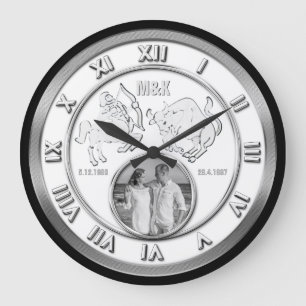 Zodiac kopplar ihop fotobröllopmonogramen ditt stor klocka