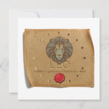ZODIAC - Lejon - Personlig Noteskort