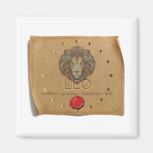 ZODIAC - Lejonet - Magnet (Framsidan)