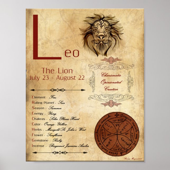 ZODIAC LEO Birth Sign POSTER (Framsidan)