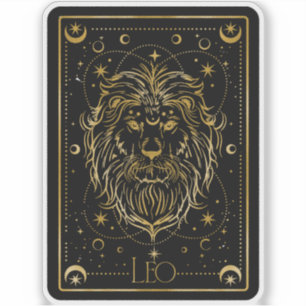 Zodiac Leo Black & Guld Astrological Sticker Klistermärken