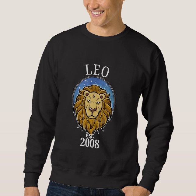 Zodiac Leo Born 2008 Lång Ärmad Tröja (Framsida)