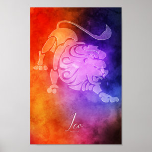Zodiac : Leo Colorful Candy Färg Poster