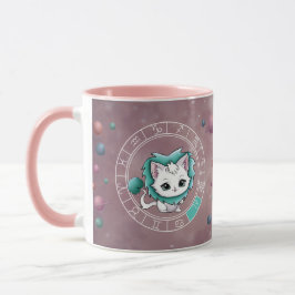 Zodiac Leo Cute Cat Wheel Planet Astrology Mugg