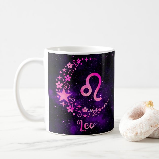 Zodiac Leo Design Coffee Mugg Kopp (Med munk)