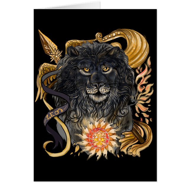Zodiac Leo Hälsningskort (Framsidan)