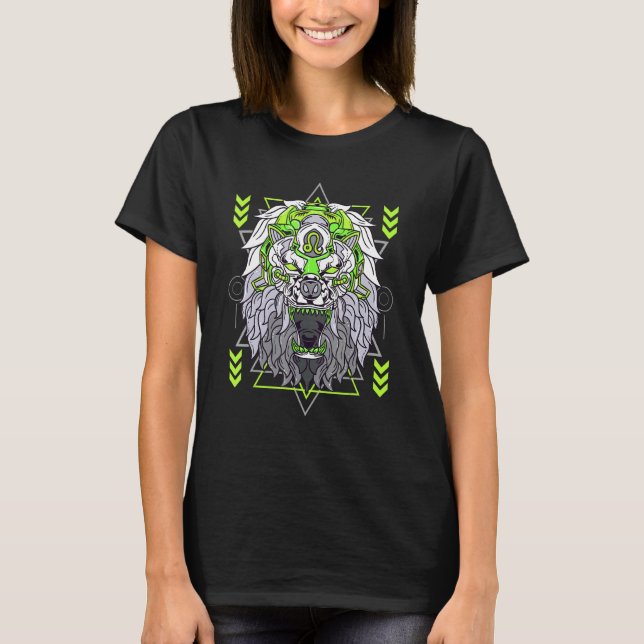 Zodiac Leo Inspired Lejon Symbol Related Lejon Sig T Shirt (Framsida)