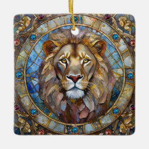 Zodiac - Leo, Lejon Julgransprydnad Keramik