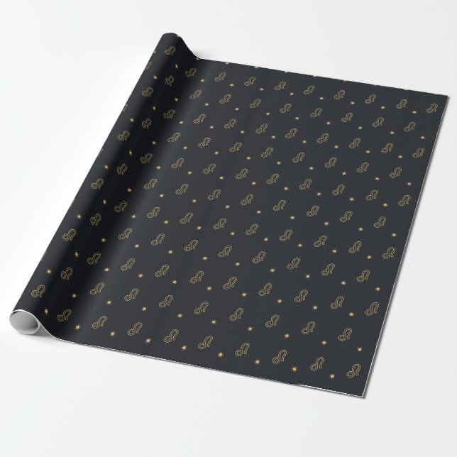 Zodiac Leo Logga Wrapping Papper Presentpapper (Utrullad)