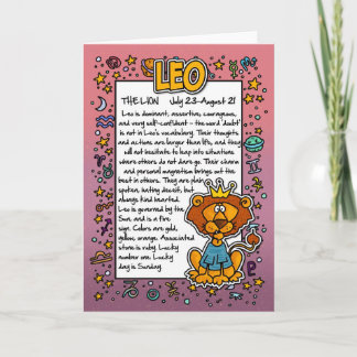 Zodiac - Leo Roliga Fakta Kort