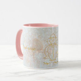 Zodiac Leo Stjärntecken Celestial Monogram Glitter Mugg
