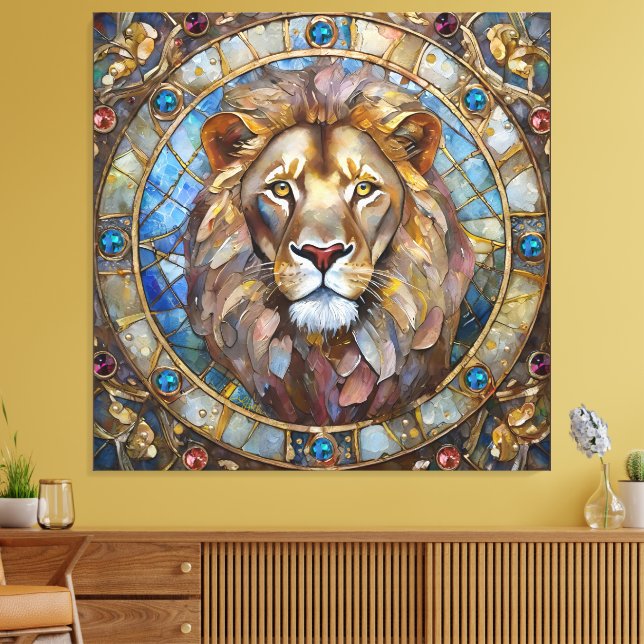 Zodiac - Leo the Lion Canvastryck (Insitu (Vardagsrum))