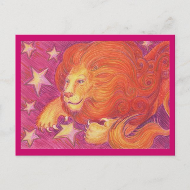 Zodiac Leo-vykort Vykort (Framsida)