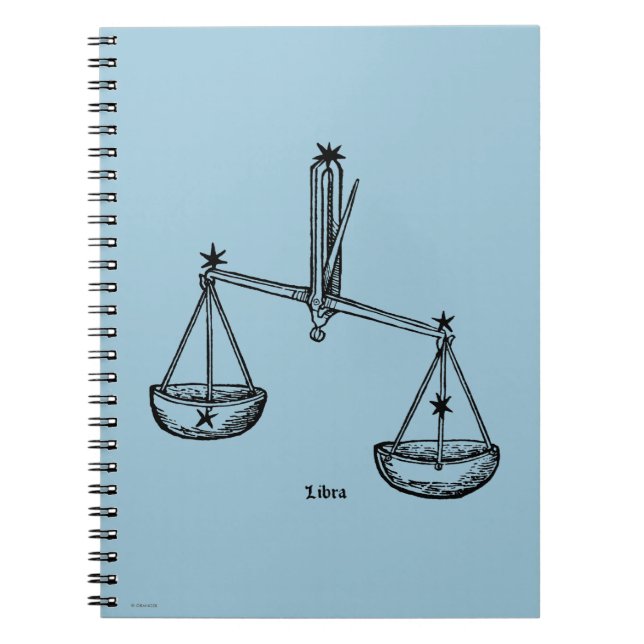 Zodiac: Libra 1482 Anteckningsbok Med Spiral (Framsidan)
