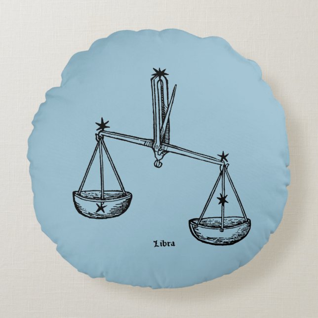 Zodiac: Libra 1482 Rund Kudde (Framsidan)