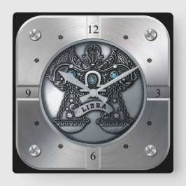 Zodiac ~ Libra ~ Celestial ~ Western astrologi ~ Fyrkantig Klocka