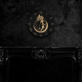 Zodiac Libra | Cosmic Guld och Black Astrology Lar Rund Klocka