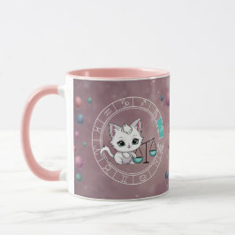 Zodiac libra Cute Cat Wheel Planet Astrology Mugg