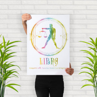 Zodiac Libra-kompatibilitetsdesign Poster