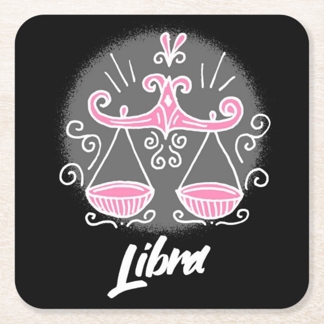 Zodiac Libra Underlägg Papper Kvadrat (Framsidan)