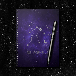 Zodiac Lila Aquarius | Astrology Horoscope Anteckningsbok