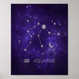 Zodiac Lila Aquarius | Astrology Horoscope Poster