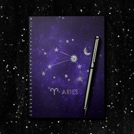 Zodiac Lila Aries | Kosmiskt astrologi Horoscope Anteckningsbok